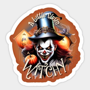 A Little Clown Witchy Sticker